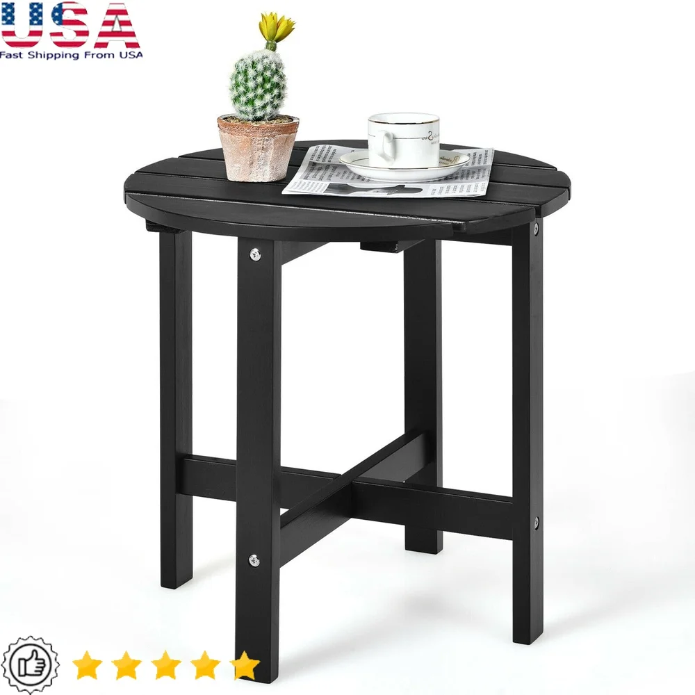 

Wooden Round Outdoor Coffee Table Patio Bistro Table with Sturdy Construction Waterproof Scratch Resistant Easy to Clean Ideal