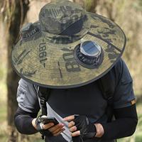 Bucket Fishing Hat with Fan Built in summer outdoor mountaineering fishing UV-Blocking USB sunshade sun protection fisherman hat