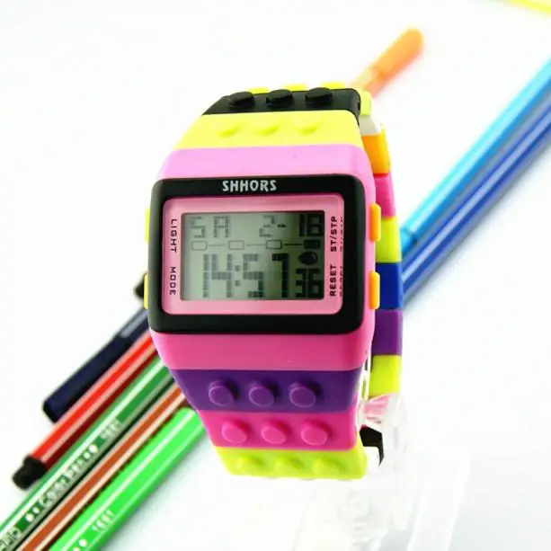 Reloj Digital de pulsera para hombre y mujer, cronógrafo de colores, Unisex