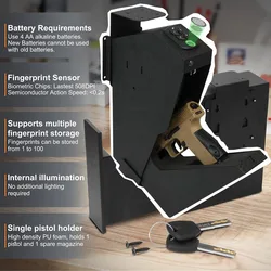 Security Fingerprint Gun Safes Box Smart Digital Password Safety Hidden Money Cash Box with 3 Ways Fingerprint PIN Code and Key