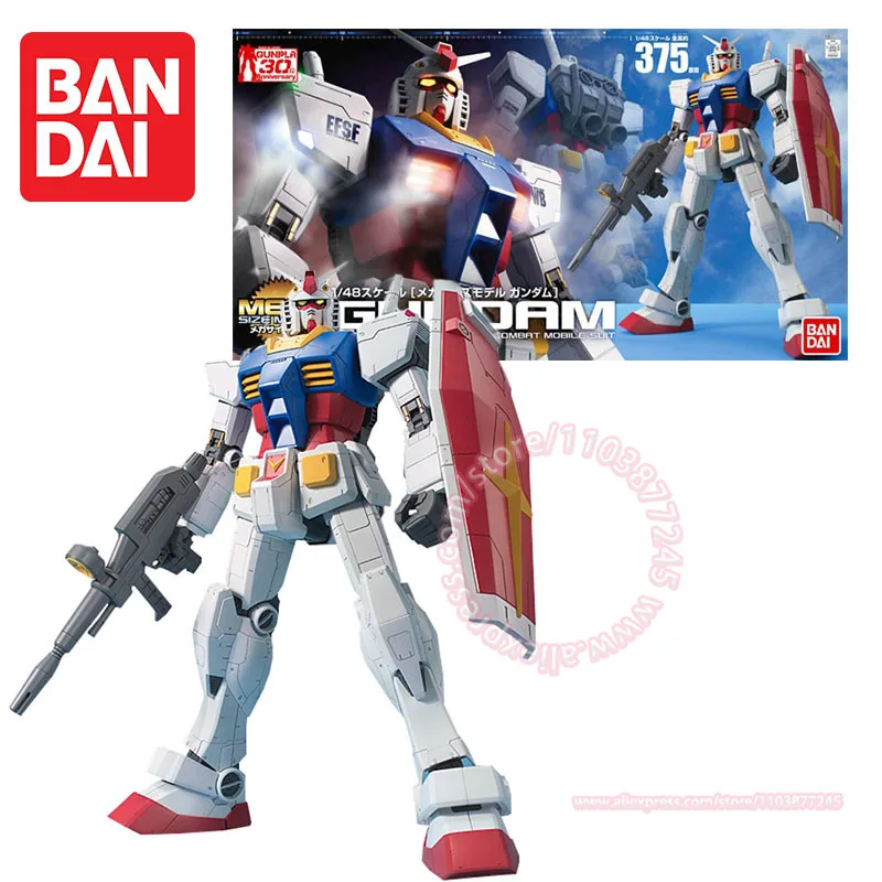 BANDAI MEGA SIZE 1/48 RX-78-2 GUNDAM Assembled Toy Peripheral Model Children's Birthday Present Figure Desktop Decoration