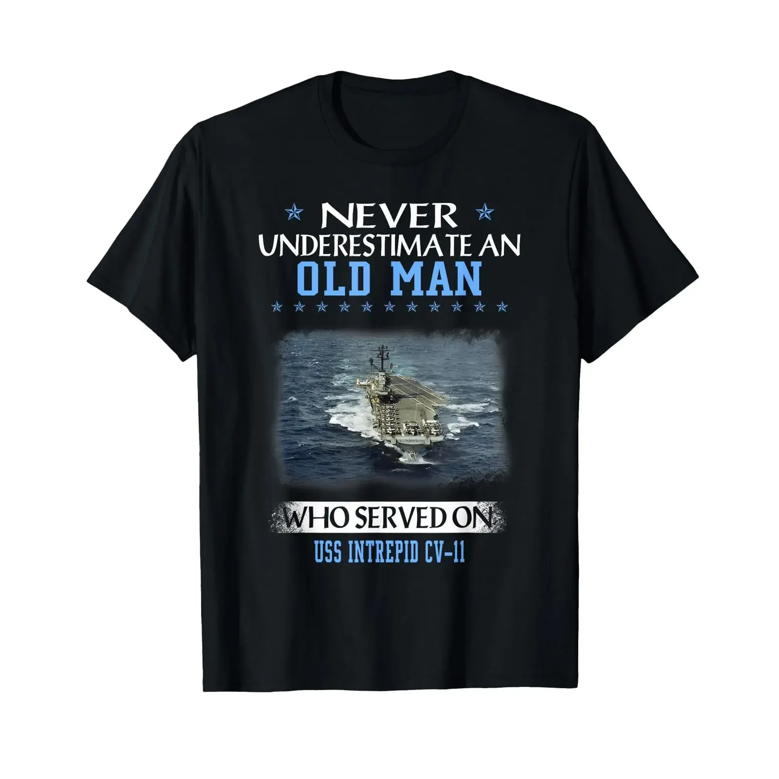 USS Intrepid CV 11 Veterans Day Father T Shirt vintage Washed Breathable Unisex fashion designer clothes graphic Versatile