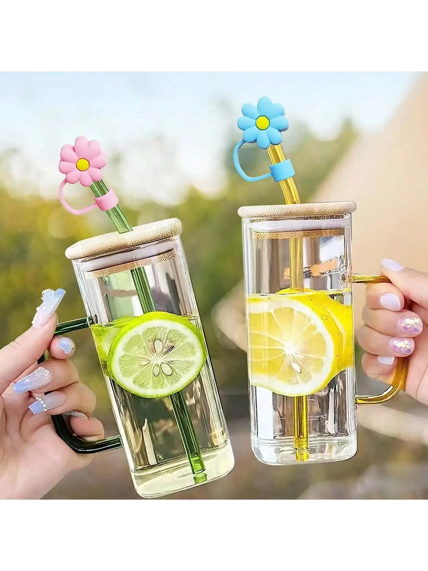 غطاء من القش لكأس ستانلي ، غطاء علوي سيليكون ، متوافق مع 30 و 40 أونصة كوب بمقبض ، مقاوم للأتربة قابل لإعادة الاستخدام ، 10: 1 #5