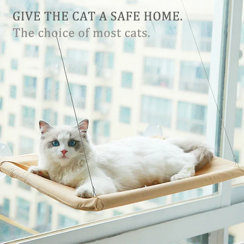 Hanging Cat Bed Pet Hammock Aerial Bed House Kitten Climbing Frame Sunny Window Seat Nest Bearing Cushion Cute Shelf Mat Sleep