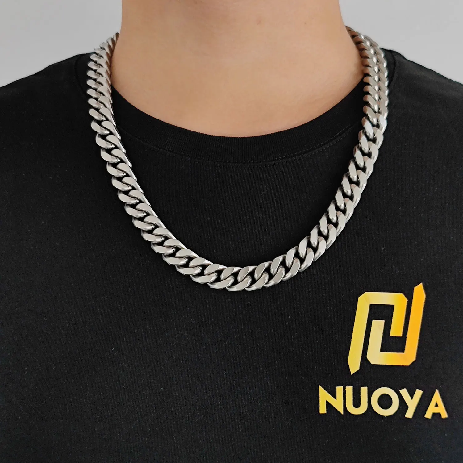 Stainless Steel Cuban Link Chain Necklace For Male 9/11/13MM Width Miami Matte Cuban Chain Hip Hop Jewelry