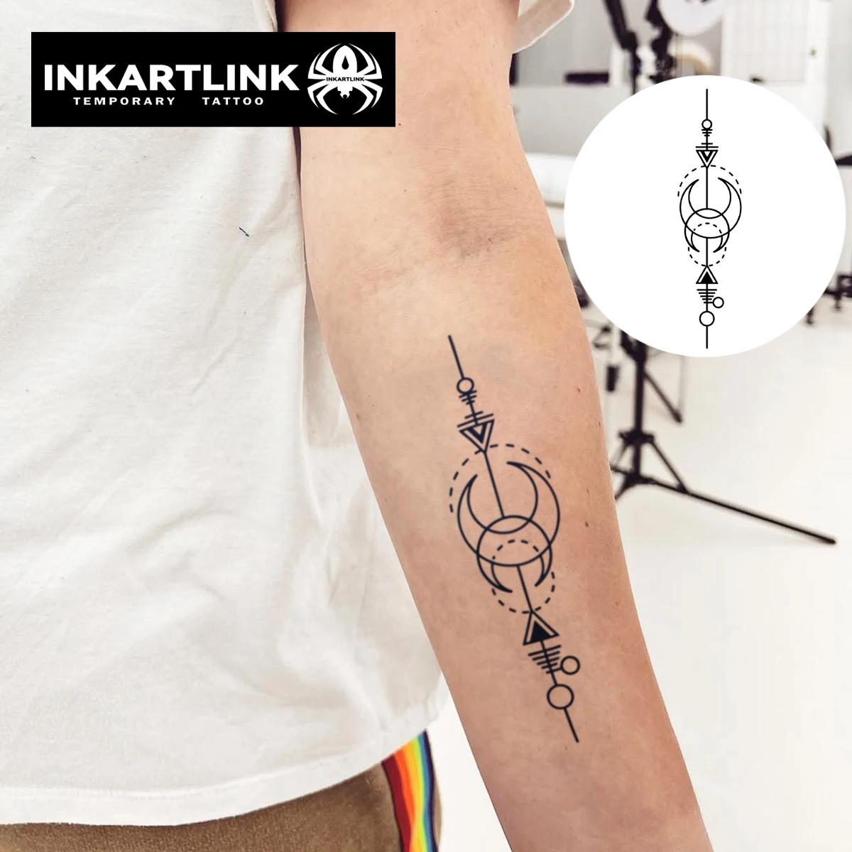 Moon temporary tattoo sticker, waterproof magic tattoo, lasts to 15 days fake tattoo, semi permanent tattoo