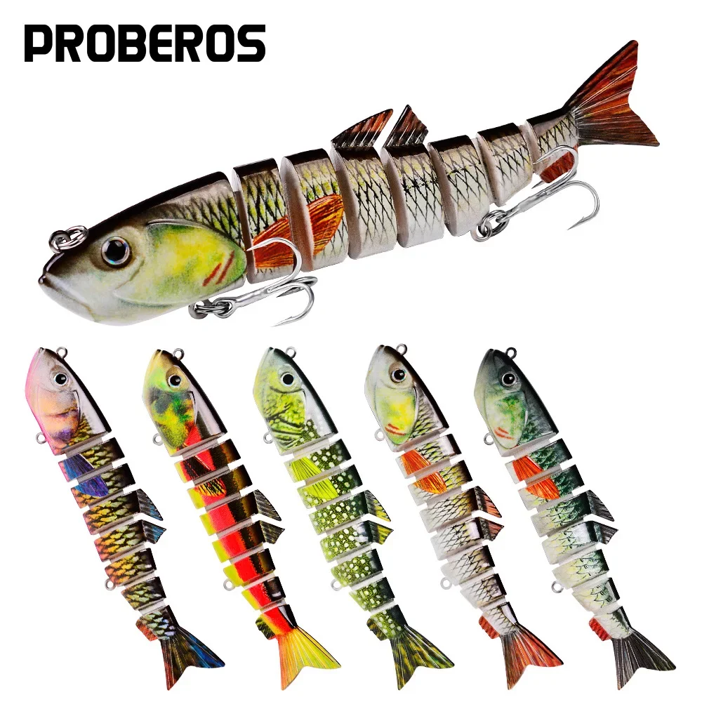 

1pcs 13cm 22g ABS Plastic bait Sinking Wobblers Fishing Lures JointedCrankbait Swimbait 8 Seqment Hard Artificial Three hooks