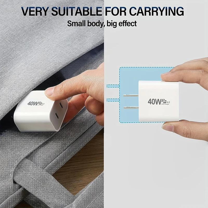 Original 40W Type C Fast Charger For iPhone 16 15 14 13 Pro Max Plus For Xiaomi Samsung Huawei Charging Cable Phone Accessories