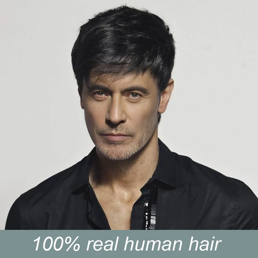 

Мужские парики из натуральных волос с стрижкой пикси, афро вьющиеся волосы, черный, коричневый цвет волос, длина человеческих волос 6 дюймов, плотность 180%, машинное производство