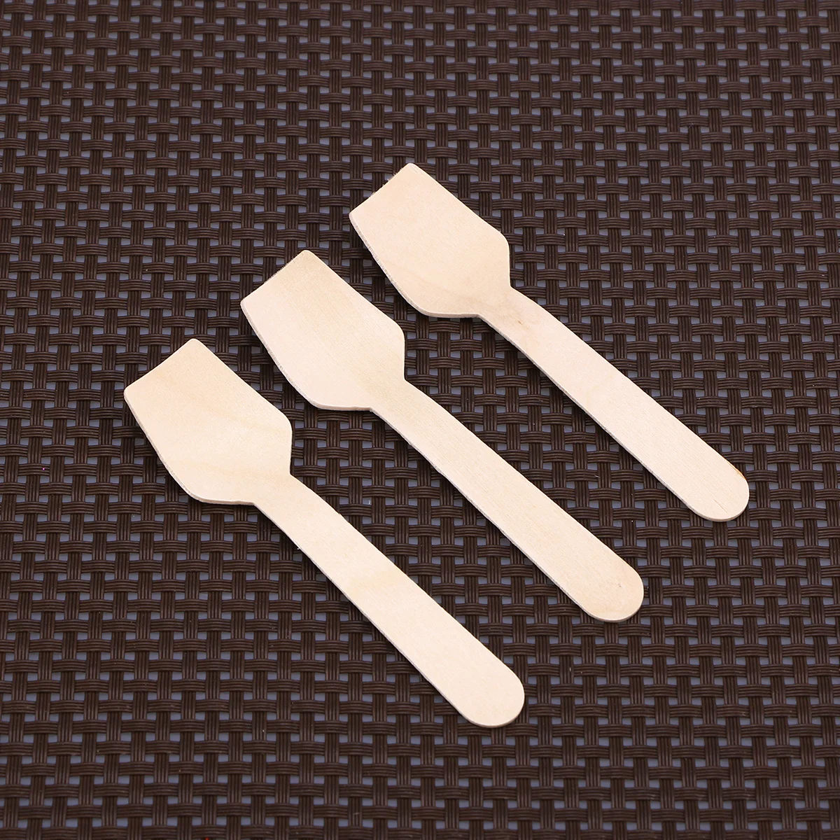 150 Uds cuchara de madera cuchara para helado cucharas de extremo cuadrado postre desechable de bambú