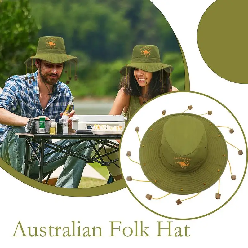 

Windproof Australian Hat with Cork Head Guard Caps Fancy Style Fashion Fashionable Outdoors Dress Hats Sun Hat Unisex