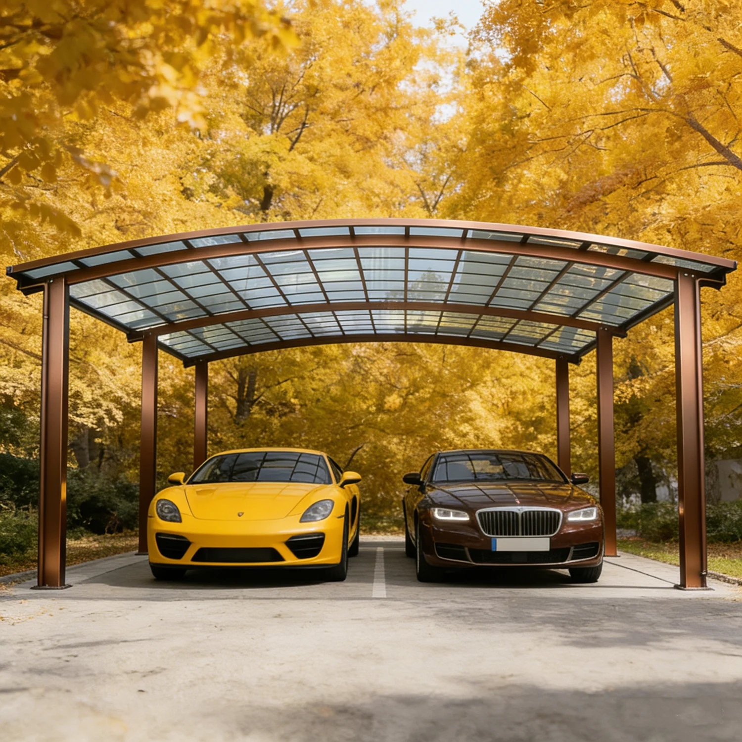 UV Resistant Canopies, Aluminium Curved Carports, Anti-Corrosion Car Shelter Garage Tent for Home Backyard Vehicle Parking Cover