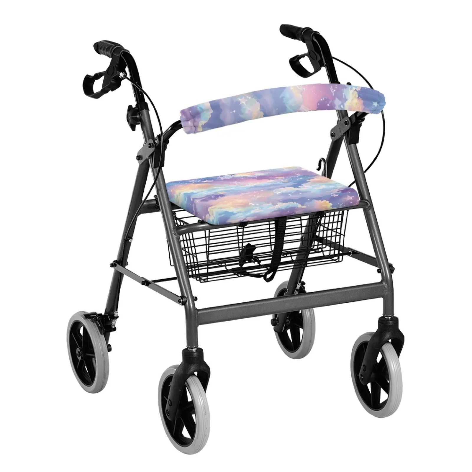 Coloranimal Pastel Starry Sky 2PCS Walker Seat Covers Polyester Fabric Rollator Seat Covers for Senior