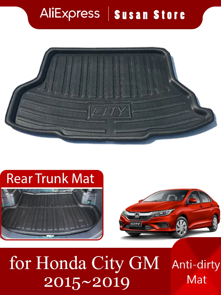Mata do bagażnika samochodu dla Honda City GM Grace 2015 ~ 2019 2016 dywan bagaż wodoodporny dywanik przestrzeń Liner niestandardowe pokrycie akcesoria — zdjęcie 2