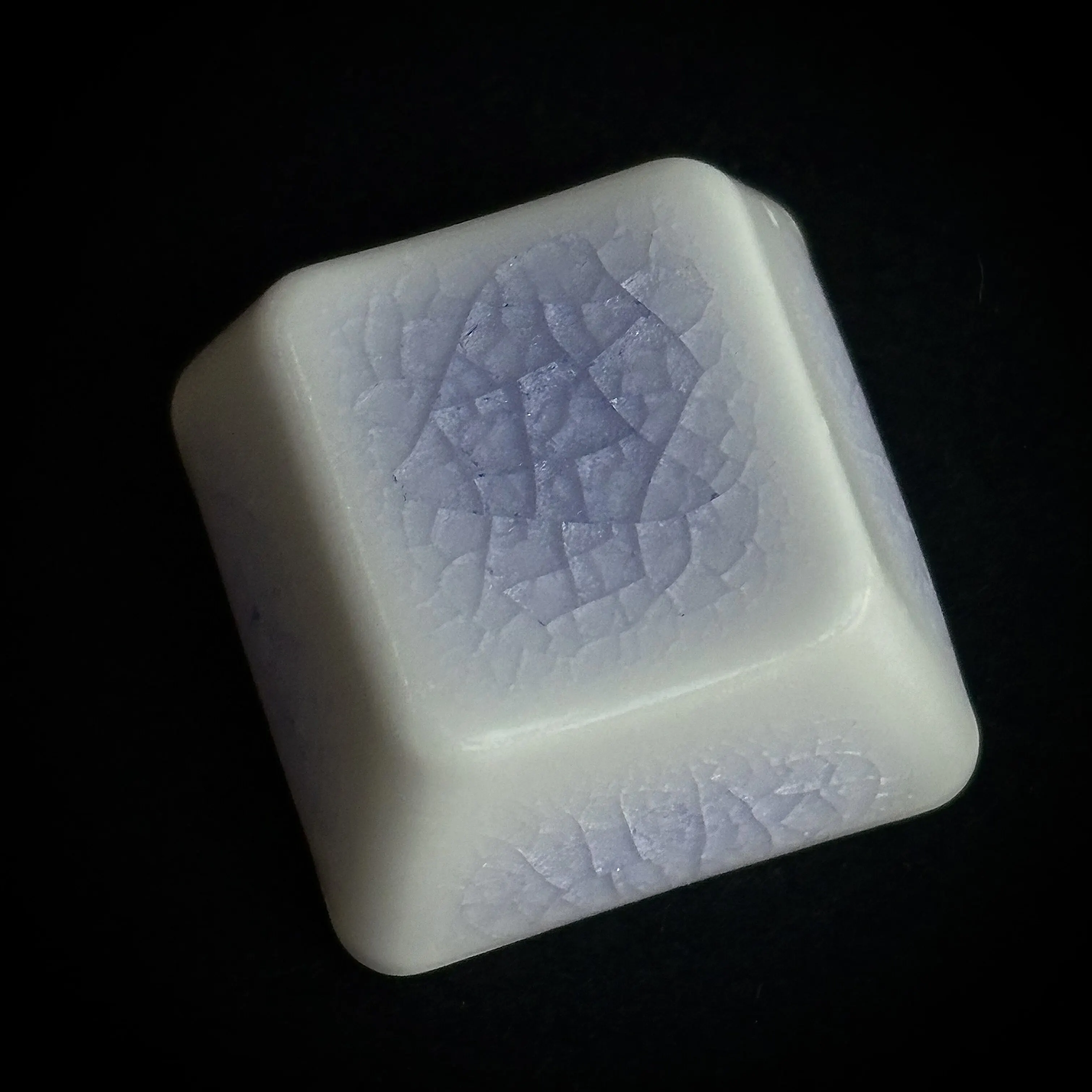 【One Key】Ice Crackle Ceramic Keycap, Q Row OEM Profile Blank Decorative Keycap, MX Cross Stem for Mechanical Keyboards