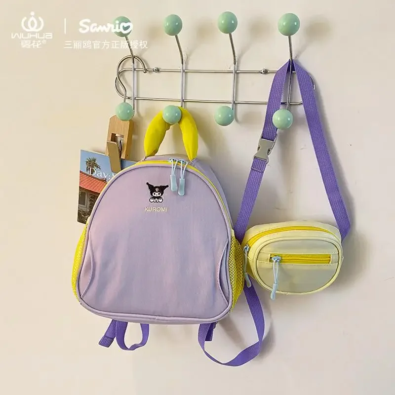 

Рюкзак My Melody Kuromi, портативная школьная сумка для девочек, милые нейлоновые мини-легкие сумки в стиле аниме с героями мультфильмов для женщин, каваи, мультфильм