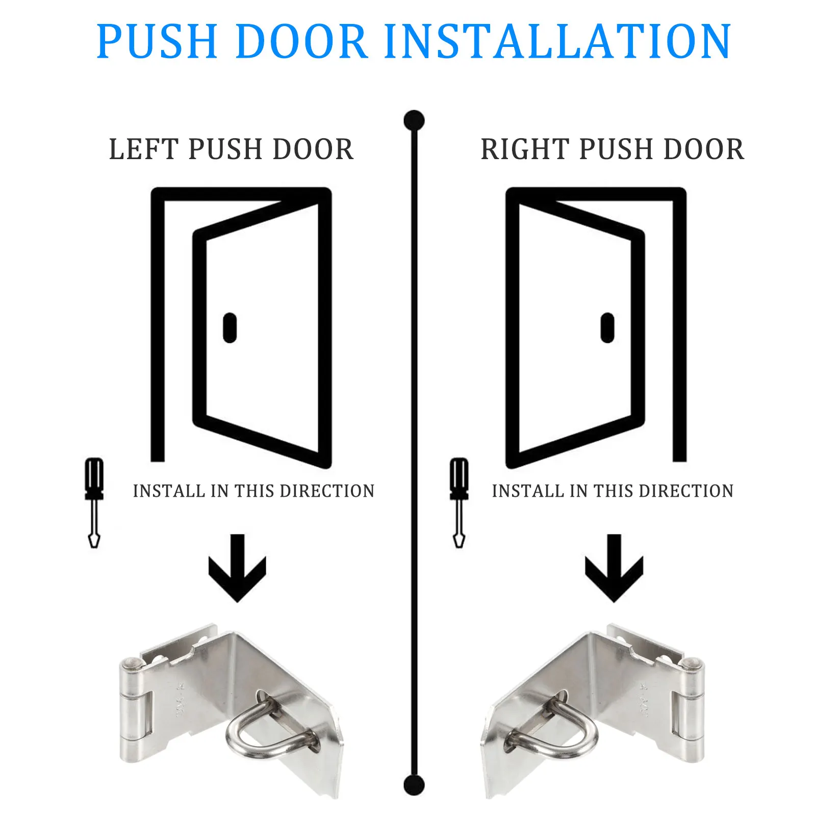 

2 Pcs Right Door Knob Padlock for Cabinet Stainless Steel Shed Latch and Locks