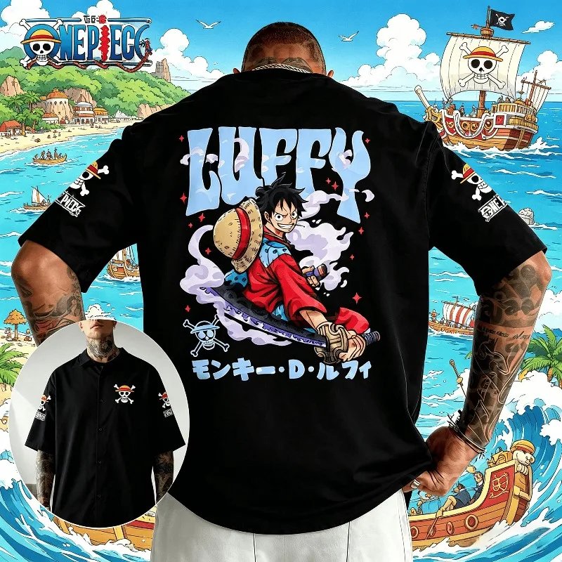 

Мужская футболка с принтом японского аниме One Piece, детская футболка с короткими рукавами в стиле Харадзюку для мальчиков, детская футболка с Луффи, одежда