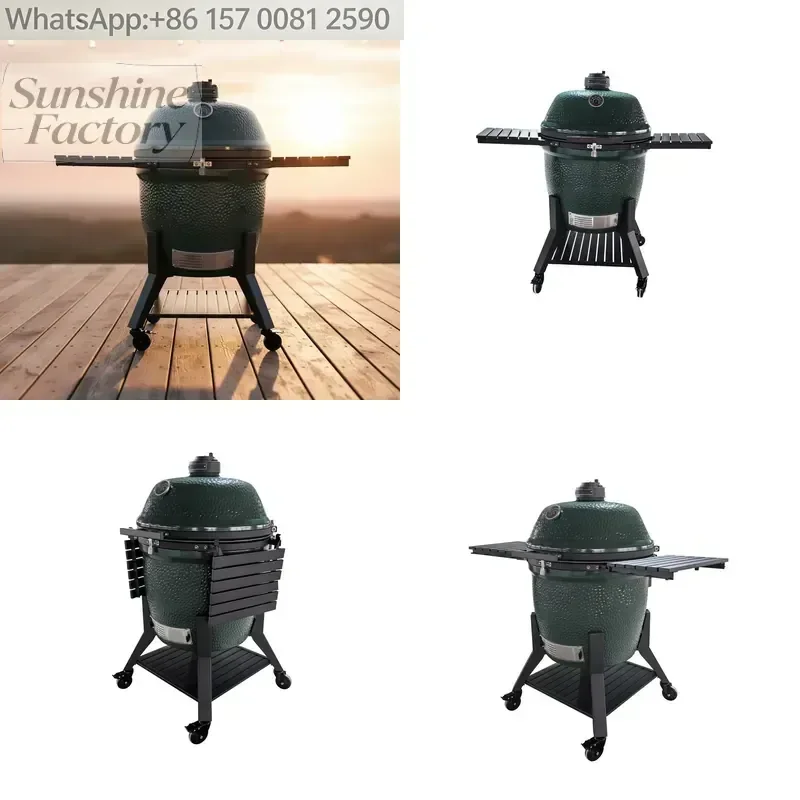 Portable Garden Barbecue 28 Inch Family Kettle Grill Outdoor Charcoal Round Kettle Bbq Ceramic Kamado Grill Steel Charcoal
