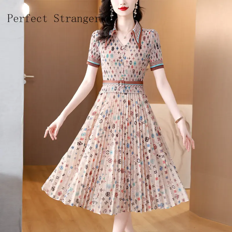 2024 Summer  Patchwork Mesh Hook Flower  Pleated Long Dress  Fake Two Piece Dress Women Korean Elegant Bodycon  Lady Vestidos