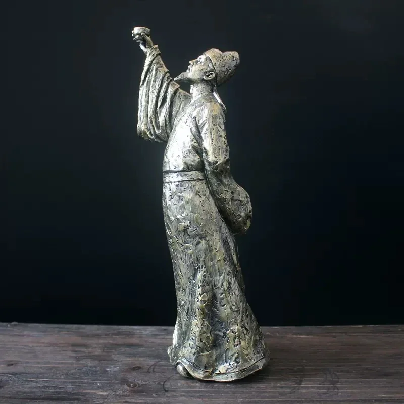 Li Bai Statue For Home Decoration Ancient Chinese Figure Checked Cabinet Study Decoration Craft Decorations Creative
