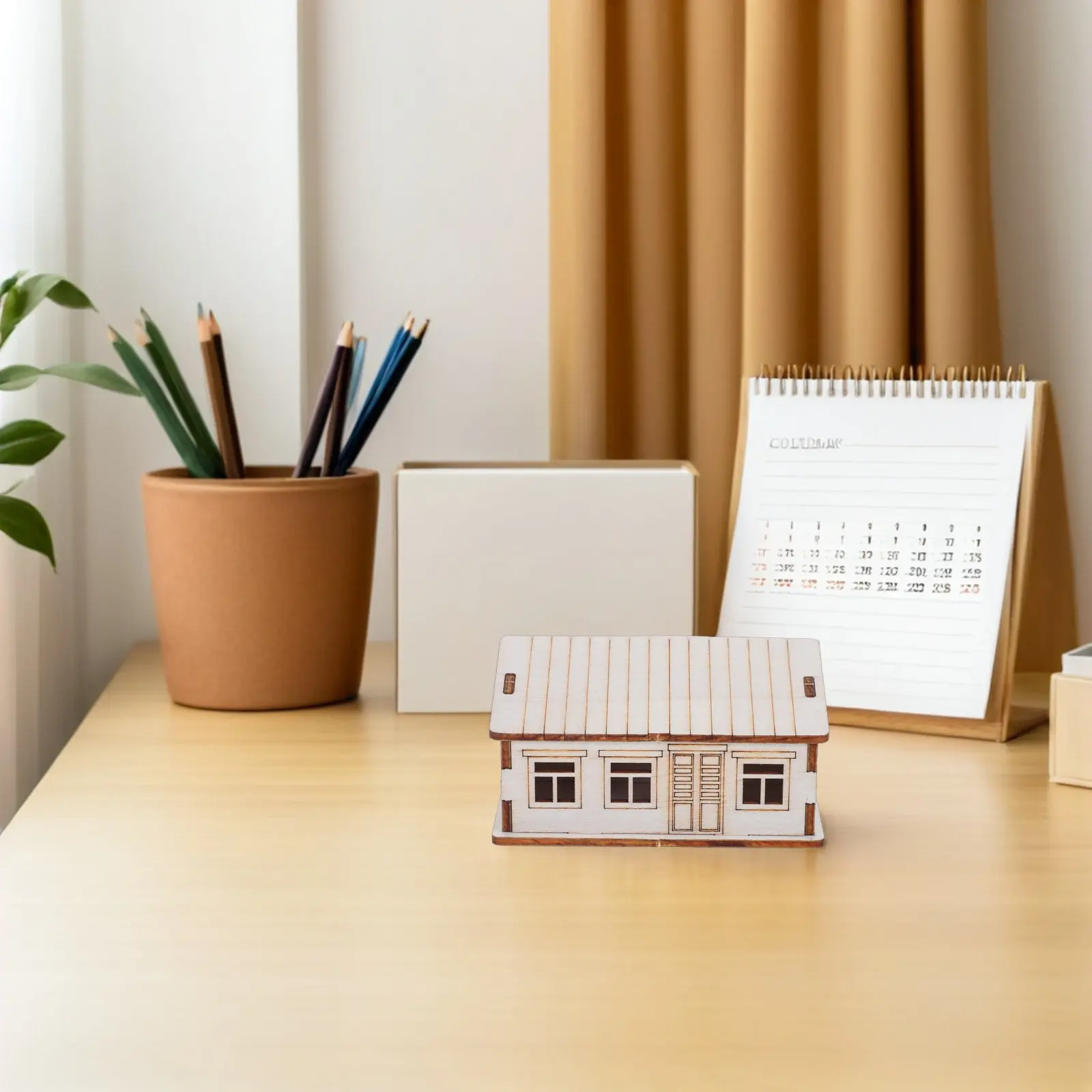 Kit Fai-da-Te Casetta in Legno Miniatura, Edificio in Legno Non Finito per Decorazioni Natalizie, Diorama e Kit Architettonico