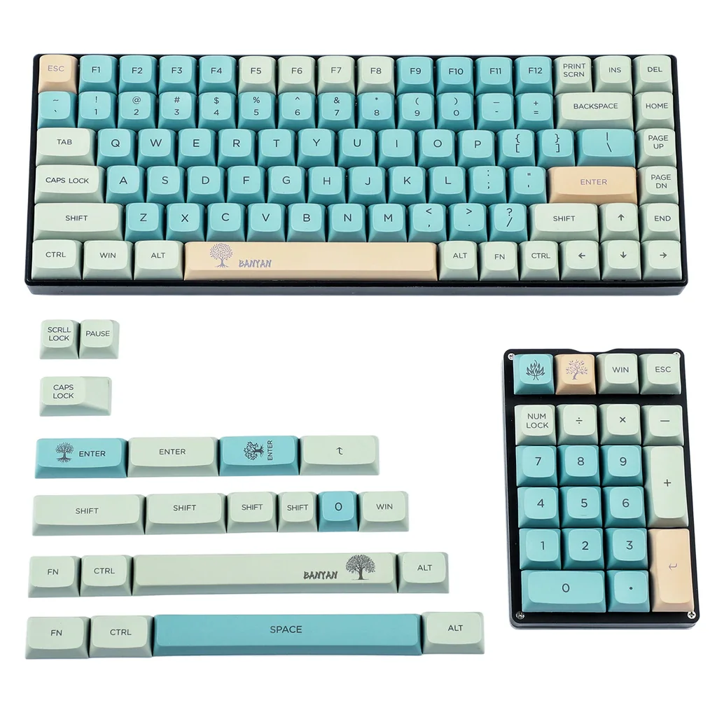 ZDA Banyan 126 Keycaps Dye Sub PBT For MX Keyboard 104 87 61 96 84 GK64 68