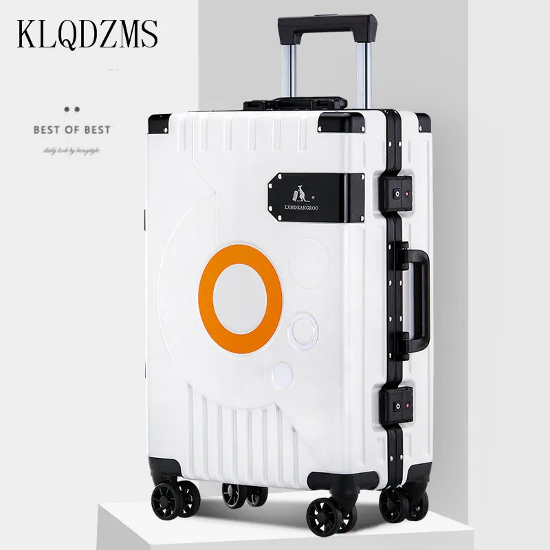 KLQDZMS 20/22/24/26 Zoll Mode Gepäck Aluminium Rahmen Trolley Fall Männer Und Frauen Internat Fall PC Koffer Auf Rädern
