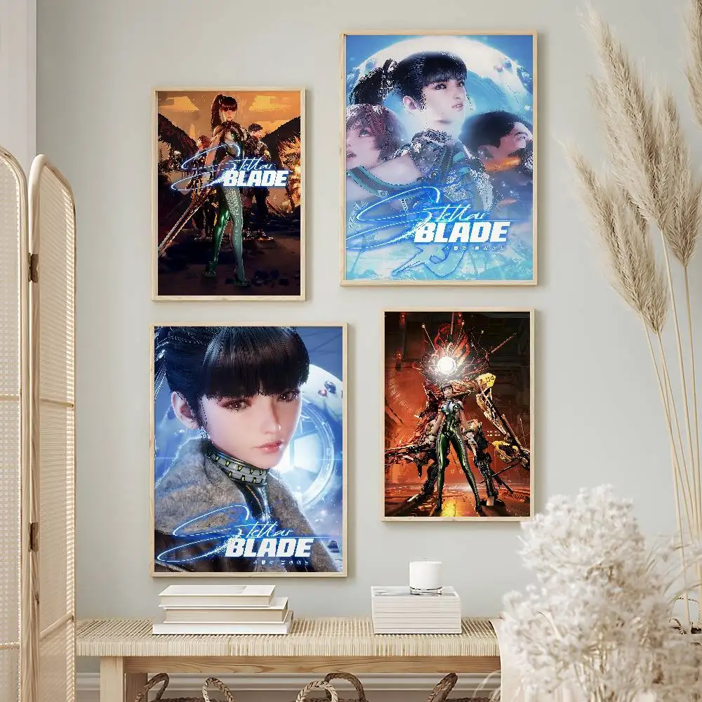 Trending Game Stellar Blade Posters Premium Self-Adhesive No Residue Wall Sticker for Home Office Bar Decor
