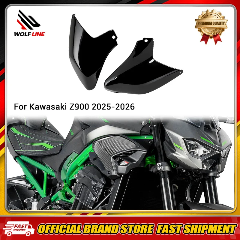 WOLFLINE Radiator Water Tank Side Fairing Cover For Kawasaki Z900 2025 2026 MotorcycleAir Intake Cover Panel Gas Guard