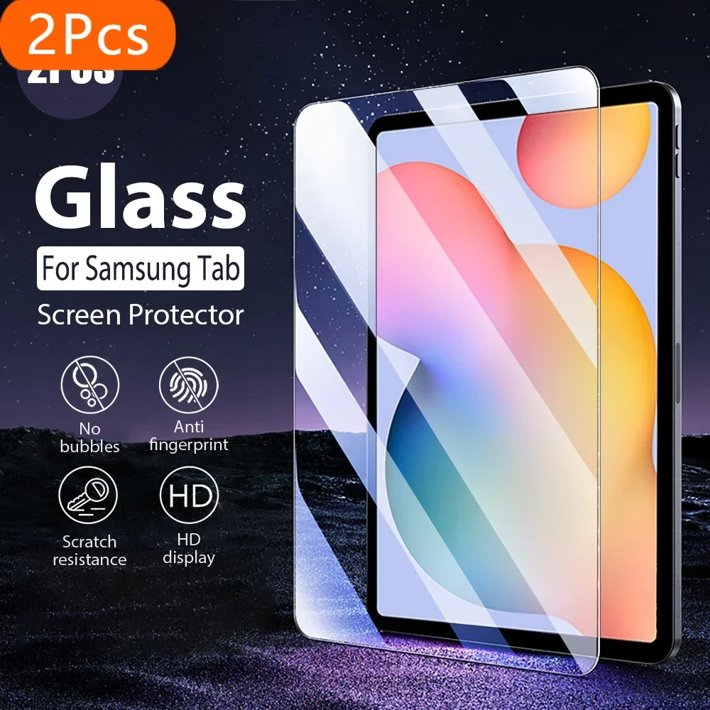 2Pcs For Samsung Galaxy Tab S6 Lite Tempered Glass Screen Protector For Samsung Galaxy Tab S7 Fe Plus S8 Ultra A7 Lite A8 S4 S5e