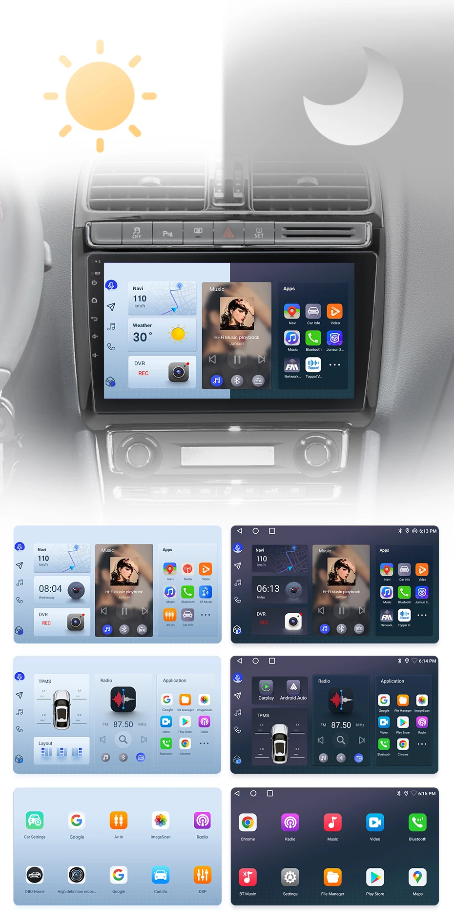 Junsun drahtlose carplay android auto autoradio für vw volkvolkswagen polo 5 gps intelligente systeme tereo multimedia autoradio – Detail 7