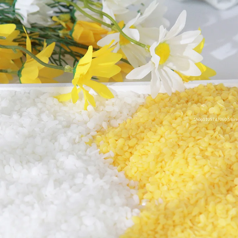 500g/bag Natural Yellow and White Beeswax/handmade DIY Scented Candle Relief Candle Cylindrical Wax Handicrafts Wax Material