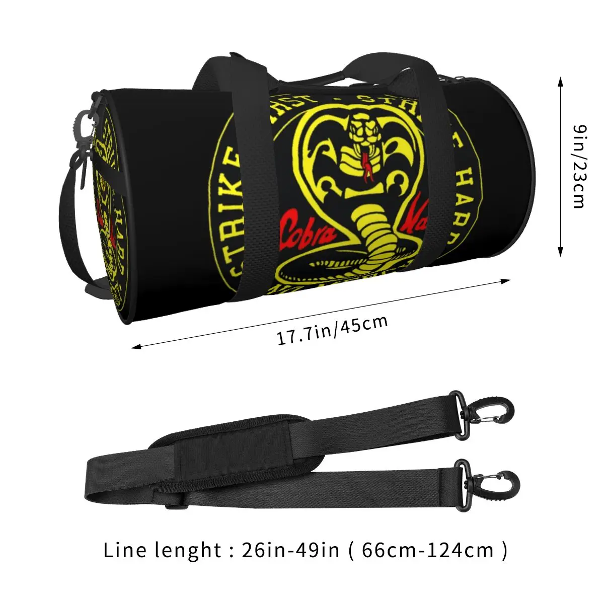 Cobra Kai Bolsa de gimnasio Karates Niños Artes marciales Bolsas deportivas al aire libre Accesorios de gimnasio Diseño de equipaje Bolso Bolsa de