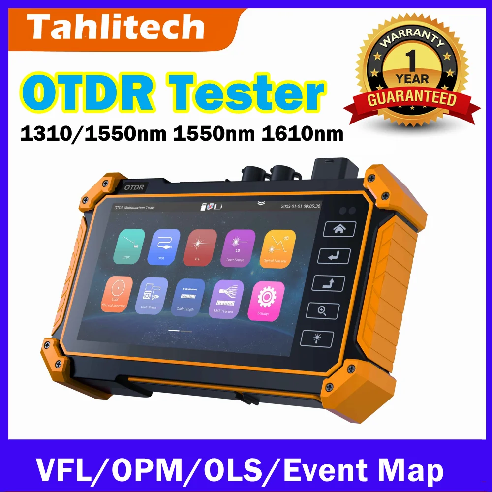 Tahlitech MOT-50/51 OTDR Tester OPM VFL Optic Time-domain Reflectometer Network Cable Optic Fiber Tester OTDR SC/FC-UPC 100km