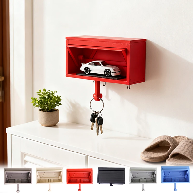 

Car Garage Key Holder Box Pendant Model with Key Chain 3D Surprise Gift Idea Wall Car Decoration for Auto Lovers No Car Model