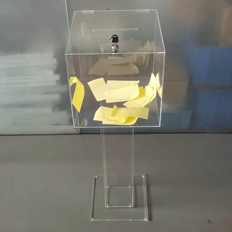 Transparent acrylic suggestion box, acrylic dust-proof savings box, plexiglass voting box, box donation