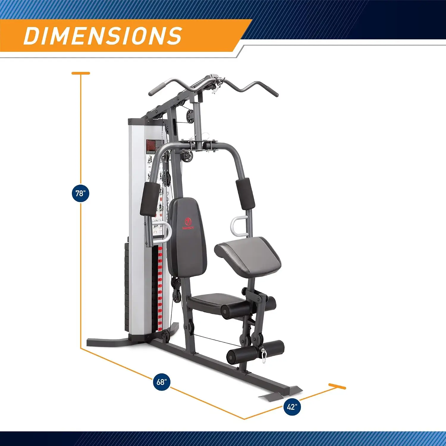 Multifunctional Workout Station 100lbs to 200lbs Stack Home Gym for Weightlifting and Bodybuilding
