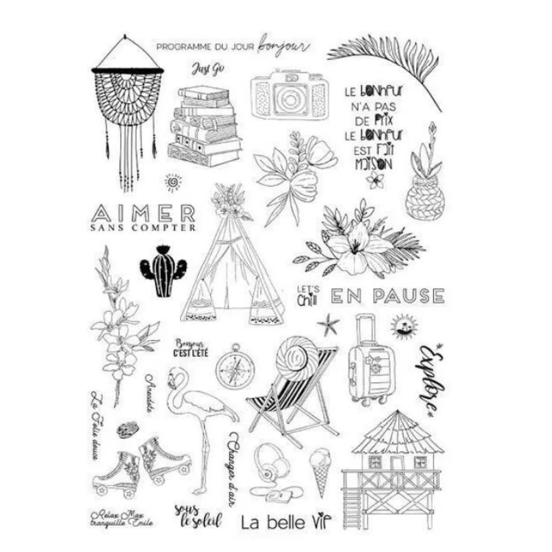 2024 French Clear Stamp Seal For DIY Scrapbooking Photo Album Decorative A7253