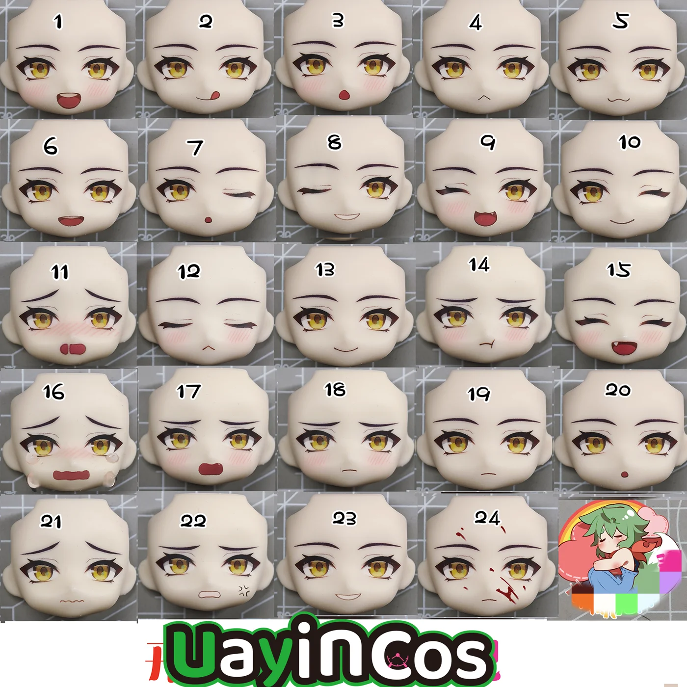 

Zenless Zone Zero Asaba Harumasa OB11 ob22 ob24 Faceplates GSC Water Sticker Face Faceplates BJD Doll Accessories Game Anime Toy