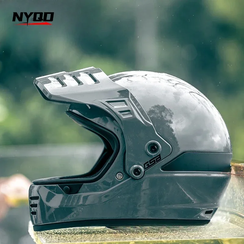 GSB V73 Fiberglass Motorcycle Retro Helmet for Men and Women Motorcycle Rally Off-road Safety Helmet 헬멧  Cascos Para Moto