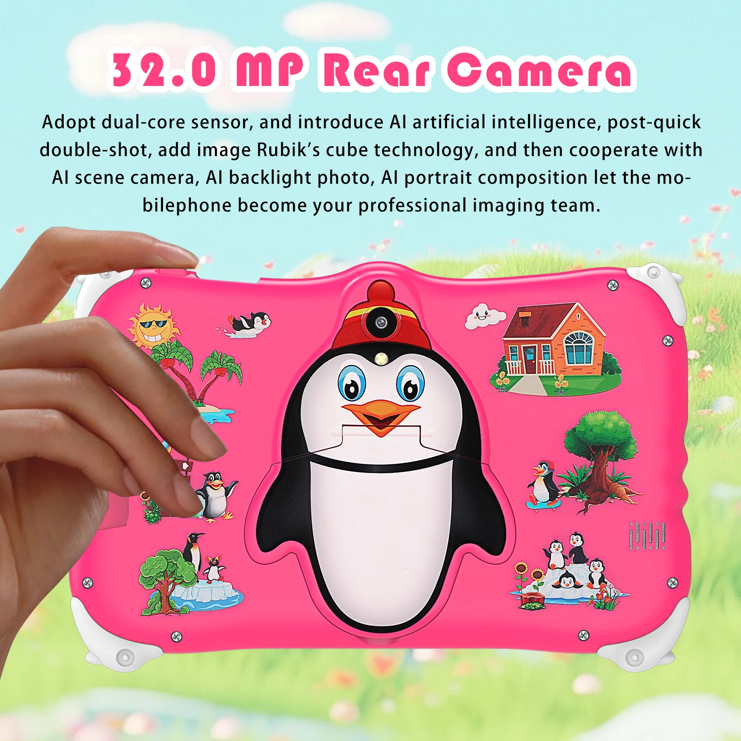 2024 Kids Penguin Android14 7-дюймовый планшет 12 ГБ ОЗУ 512 ГБ ПЗУ 5G GPS Snapdragon888 Bluetooth 5.0 Планшет с защитой от падения и водонепроницаемости