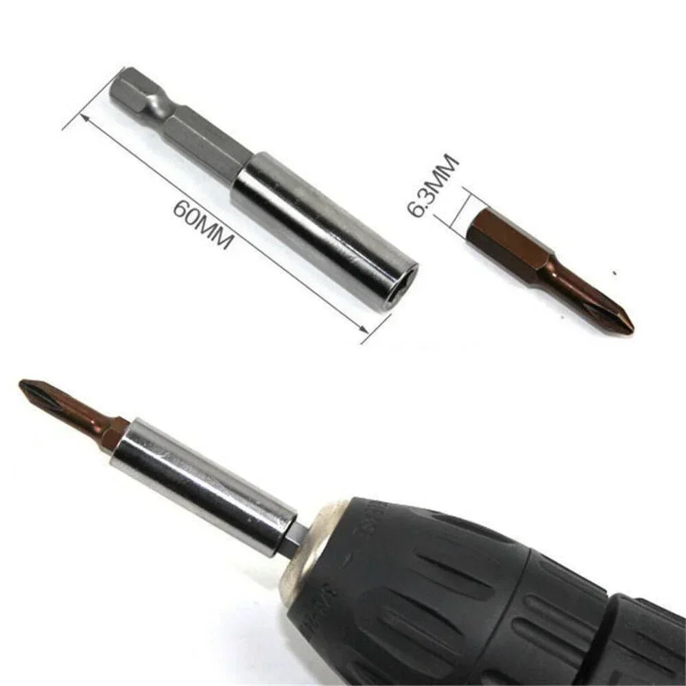 STONEGO 1PC/10PCS 60mm Magnetic Screwdriver Extension Set, Heavy Duty 1/4" Hex Shank Bit Holder