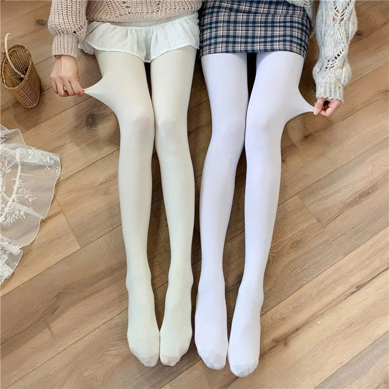 5pcs Women White Dance Velvet Base Pantyhose Thin Sexy Anti hook Milk High Quality Luxury Girls Tights Commuting Matching  Skirt
