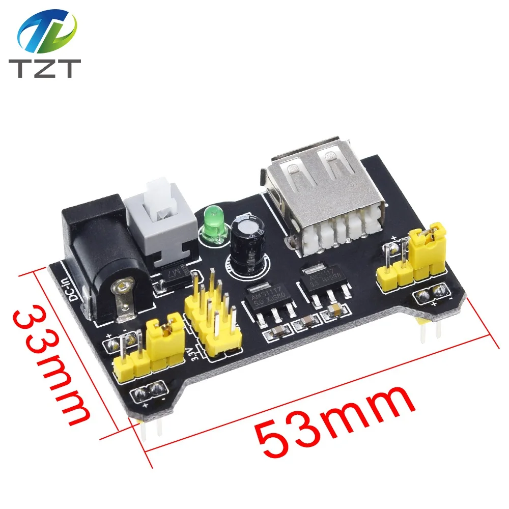 TZT MB102 Breadboard Power Module+MB-102 830 Points Solderless Prototype Bread Board kit +65 Flexible Jumper Wires image 5