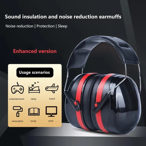 Imagen 2 del producto Orejeras plegables con cancelación de ruido: protección auditiva de 34 dB para disparar/dormir/estudio, niños y adultos