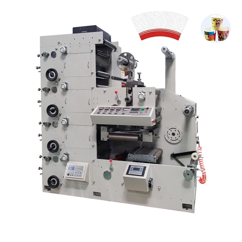 Narrow Web Automatic Flexo Die Cutting and Printing Machine for Blank Paper Cup Fan