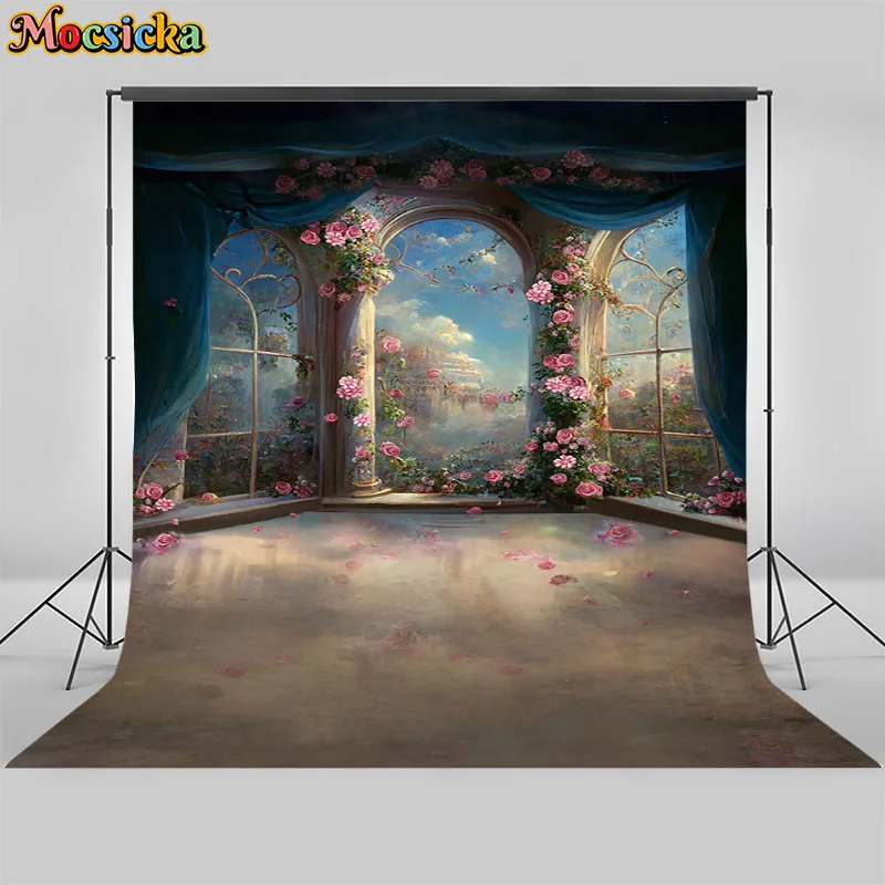 

Mocsicka Retro Forest Photographic Backgrounds Summer Green Tropical Woods Scene Studio Indoor Portrait Photo Backdrops Banner