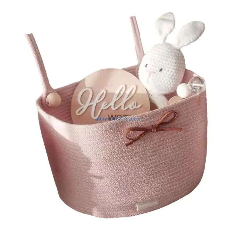 y4ud baby crib storage basket rope rope rope rope design