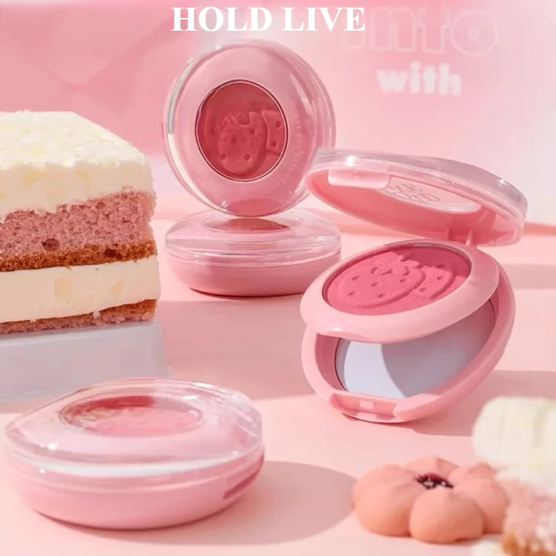 

HOLD LIVE Cosmetic Double Layer Misty Blush Highlighter Powder Tray Blush Long Lasting Cheek Natural Cute Easy To Wear Makeup